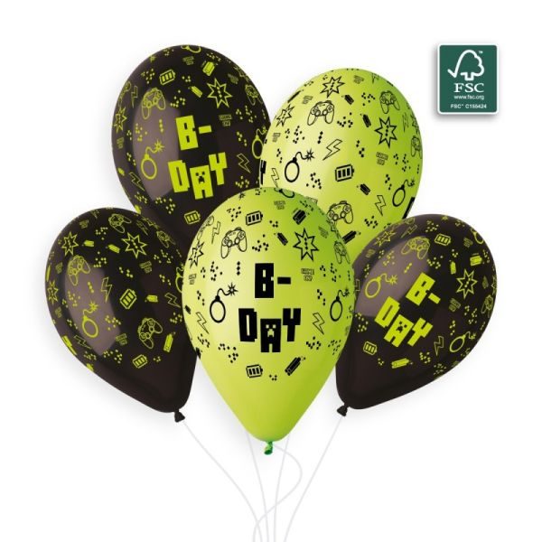 Балони с печат „B-DAY“ 13′-50бр.