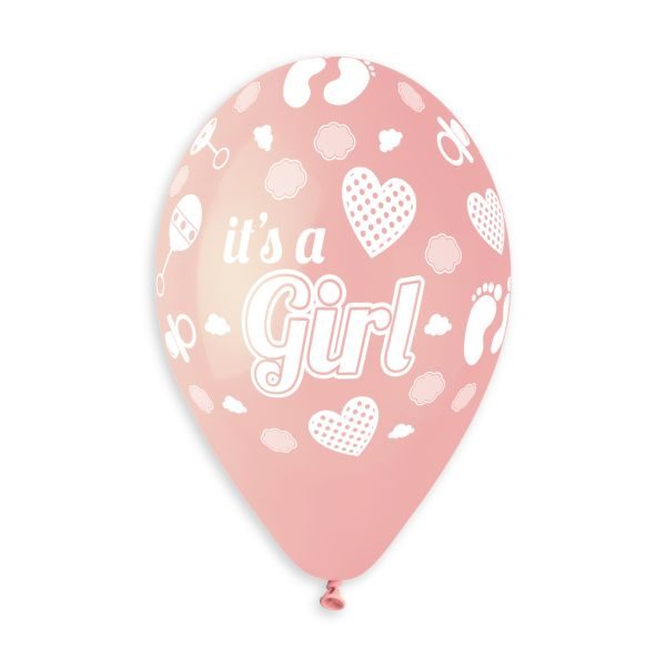 Балони с печат „It’s a girl и крачета“ 12′-100бр.