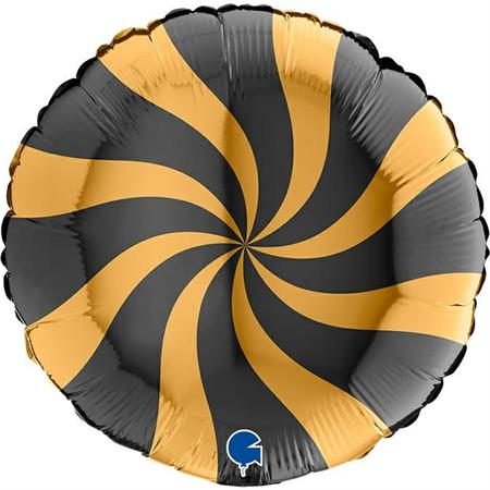 Балон „Swirly“36′ цвят: злато и черно-1бр.
