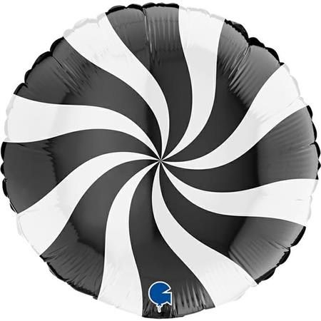 Балон „Swirly“36′ цвят: бяло и черно-1бр.