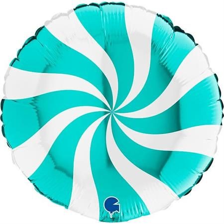 Балон „Swirly“ цвят: тифани и бяло-1бр.
