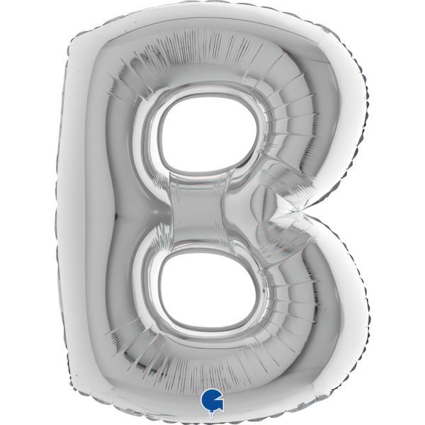 Балон „Буква B“ 40′ цвят: сребро