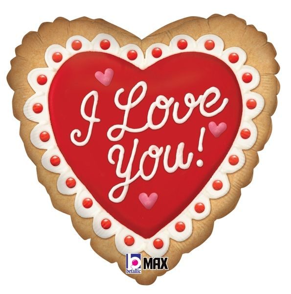 Балон „Сърце-бисквита I love you“ 18′ -1бр.