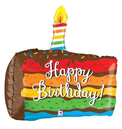 Балон „Happy Birthday парче торта със свещ“  28′ -1бр.