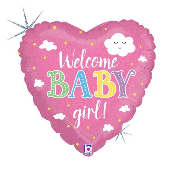 Балон „Сърце-Welcome Baby Girl“ 18′ -1бр. в оп.