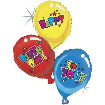 Балон „Happy Birthday to you три балона“ 39′ -1бр.