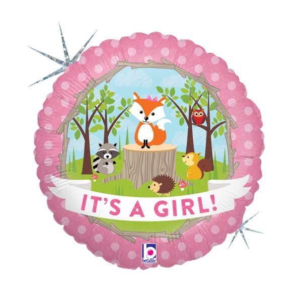 Балон „It’s a girl горски животни“ 18′-1бр.