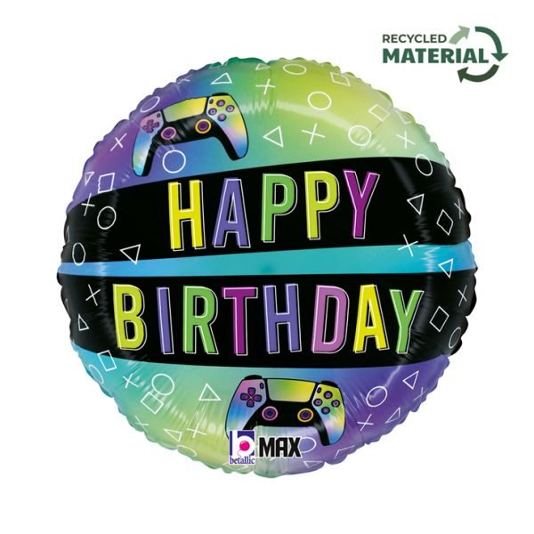 Балон „Happy Birthday-геймър“ 18′-1бр.