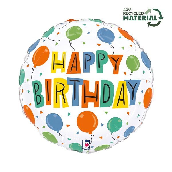 Балон „Happy Birthday-цветни балони“ 18′-1бр.