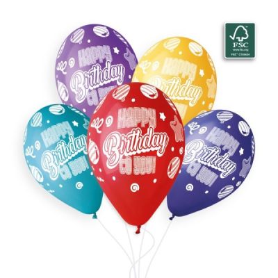 Балони с печат „Happy Birthday to you“ 13′-50бр.
