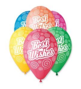Балони с печат „Best Wishes“ 12′-100бр.