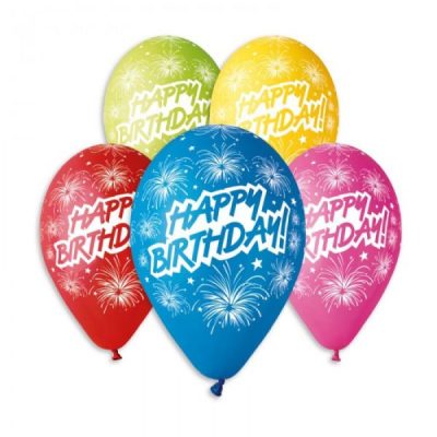 Балони блистер „Happy Birthday“ 12′-10бр. в оп.