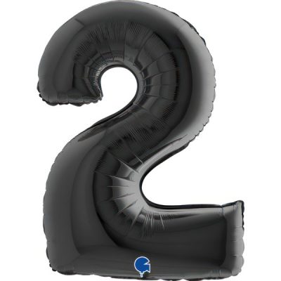 Балон „Цифра 2“ 40′. цвят: черна -1бр. в оп.