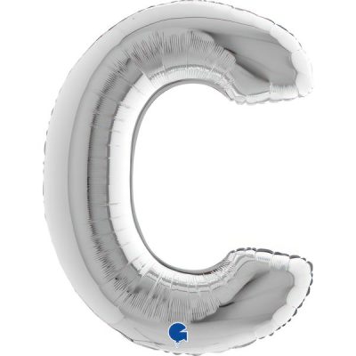 Балон „Буква C“ 40′ цвят: сребро