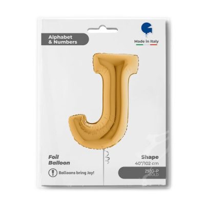 Балон „Буква J“ 40′ цвят: злато