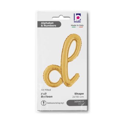 Балон „Буква d“ 24′  цвят: злато