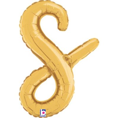 Балон „Буква s“ 14′  цвят: злато