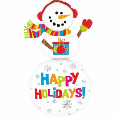 Балон „Снежен човек с надпис Happy holidays!“ 65′ -1бр. в оп.