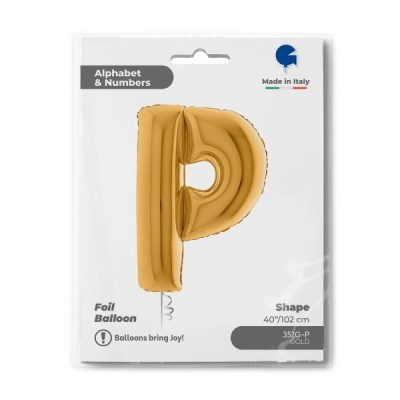 Балон „Буква P“ 40′ цвят: злато