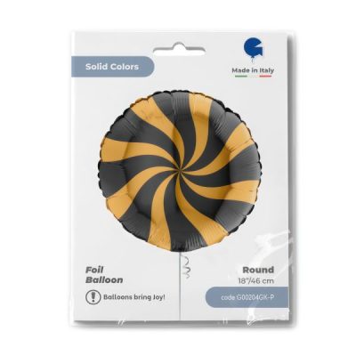 Балон „Swirly“36′ цвят: злато и черно-1бр.