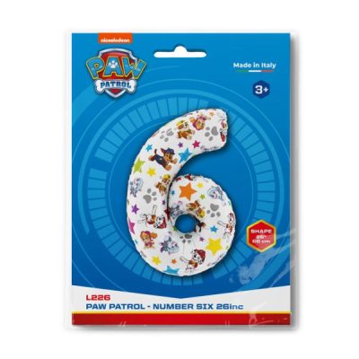 Балон „Цифра 6“ 26′ Paw Patrol -1бр. в оп.