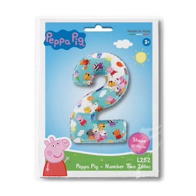 Балон „Цифра 2“ 26′ Peppa Pig -1бр. в оп.