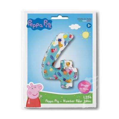 Балон „Цифра 4“ 26′ Peppa pig -1бр. в оп.