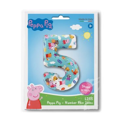 Балон „Цифра 5“ 26′ Peppa Pig -1бр. в оп.