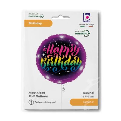 Балон „Happy Birthday-неон“ 18′ -1бр. в оп.