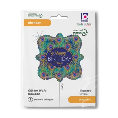 Балон „Happy Birthday-паун“ 18′ -1бр. в оп.