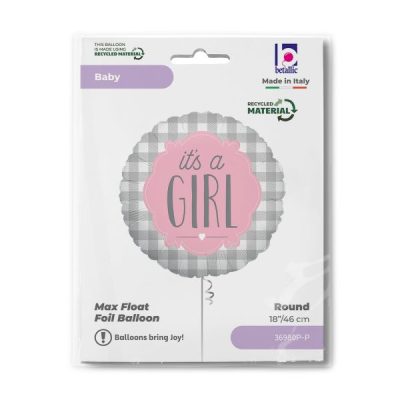 Балон „It’s a girl-каре“ 18′-1бр. в оп.