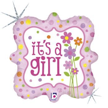 Балон „It’s a girl-цветя“ 18′ -1бр.