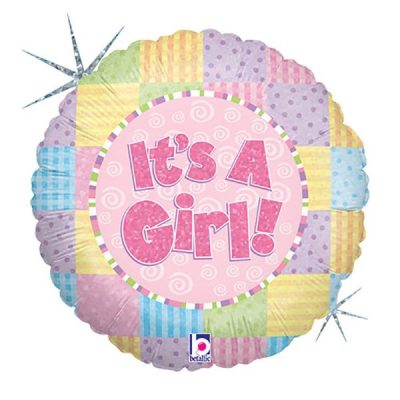 Балон „It’s a girl-patchwork“ 18′ -1бр. в оп.