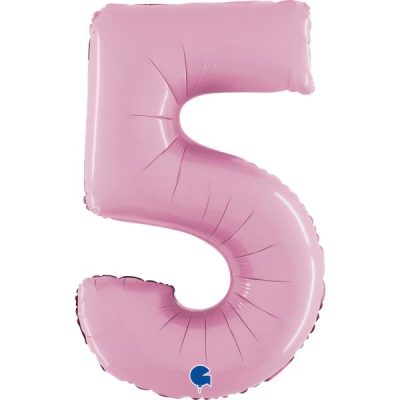 Балон „Цифра 5“ 26′. цвят: бебешко розова -1бр. в оп.