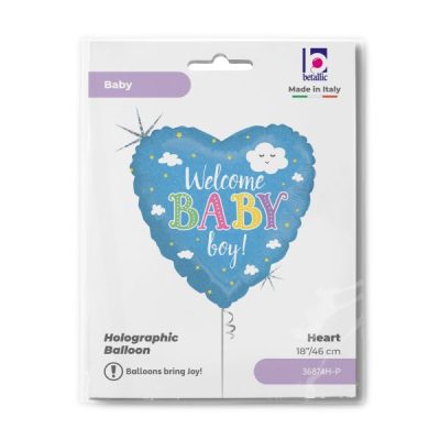 Балон „Сърце-Welcome Baby Boy“ 18′ -1бр. в оп.