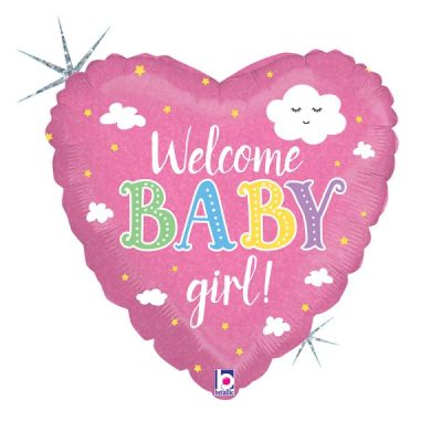 Балон „Сърце-Welcome Baby Girl“ 18′ -1бр. в оп.