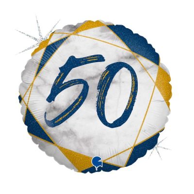 Балон „50-мрамор“ 18′-син-1бр. в оп.