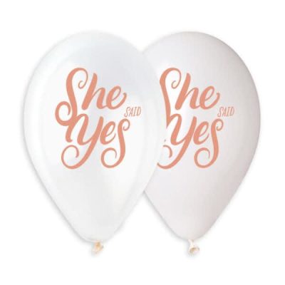 Балони с печат „She said Yes“ 13′-50бр.