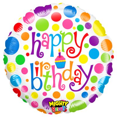 Балон „Happy Birthday-точки“ 21′-1бр.
