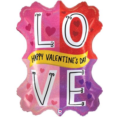 Балон „LOVE Happy Valentine’s day“ 34′ -1бр. в оп.