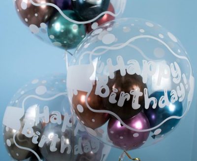Балон „T-bubble balloon Happy Birthday 400mm. -1бр.