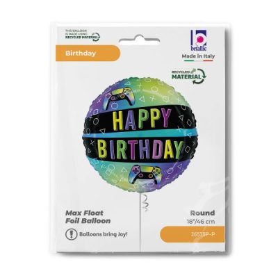 Балон „Happy Birthday-геймър“ 18′-1бр.