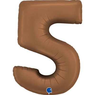 Балон „Цифра 5“ 40′ цвят: шоколад сатен-1бр.