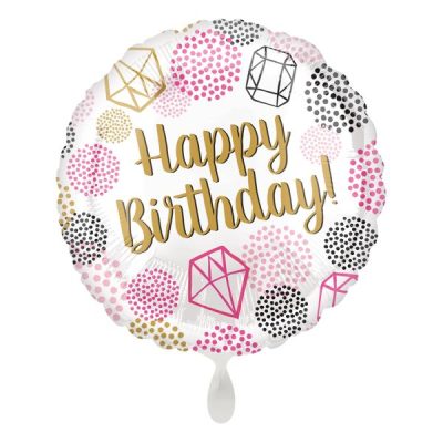 Балон „Happy Birthday-скъпоценни камъни“ 17′ -1бр. в оп.