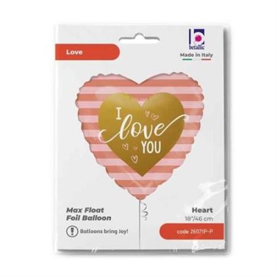 Балон „Сърце- I love you“ цвят: злато и розово злато 18′-1бр.