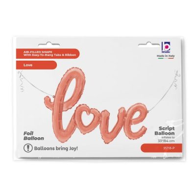 Балон „Надпис love“ цвят: розово злато 33′-1бр. в оп.