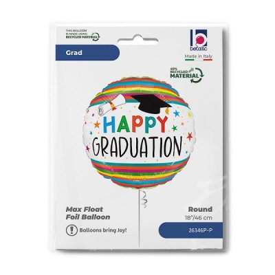 Балон „Happy Graduation с диплома и шапка“ 18′ -1бр. в оп.