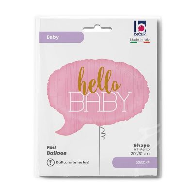 Балон „Hello Baby“ -розов 20′ -1бр. в оп.